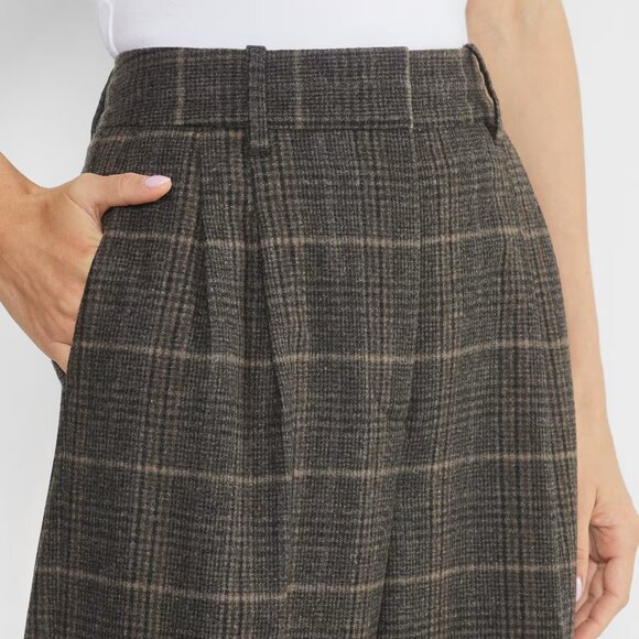 Aritzia The Effortless Pants Precision Wool Wide Leg Flannel Trousers Womens 14 - Picture 2 of 13